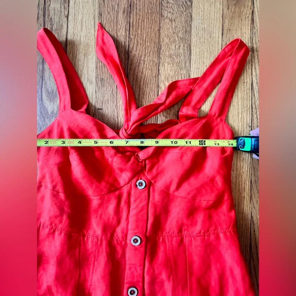 Maeve by Anthropologie size S red dress twist front tie back and zipper - Picture 2 of 10